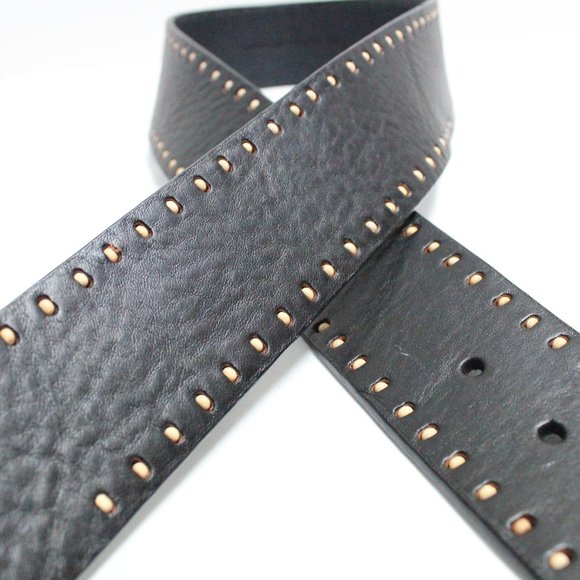 Small Black Genuine Leather Coldwater Creek Belt - Picture 3 of 15